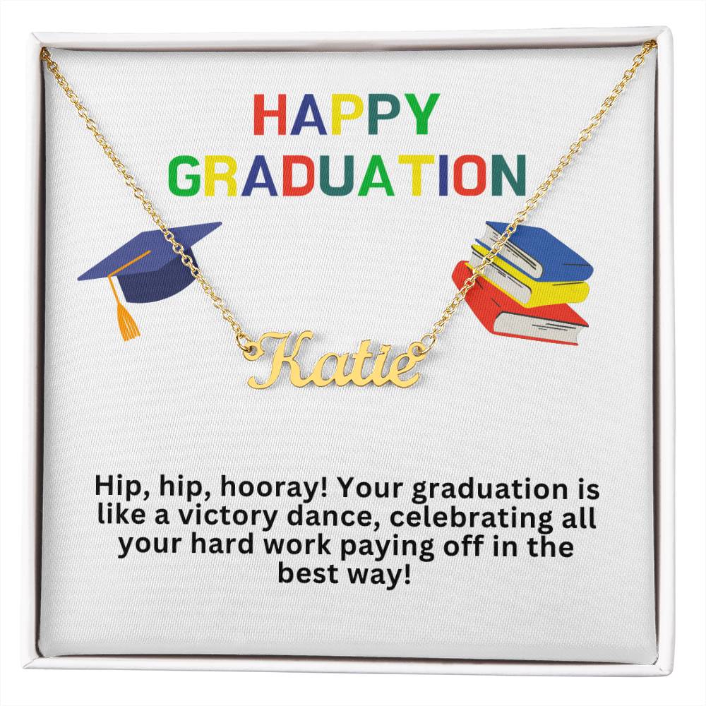 Happy Graduation Custom Name Necklace