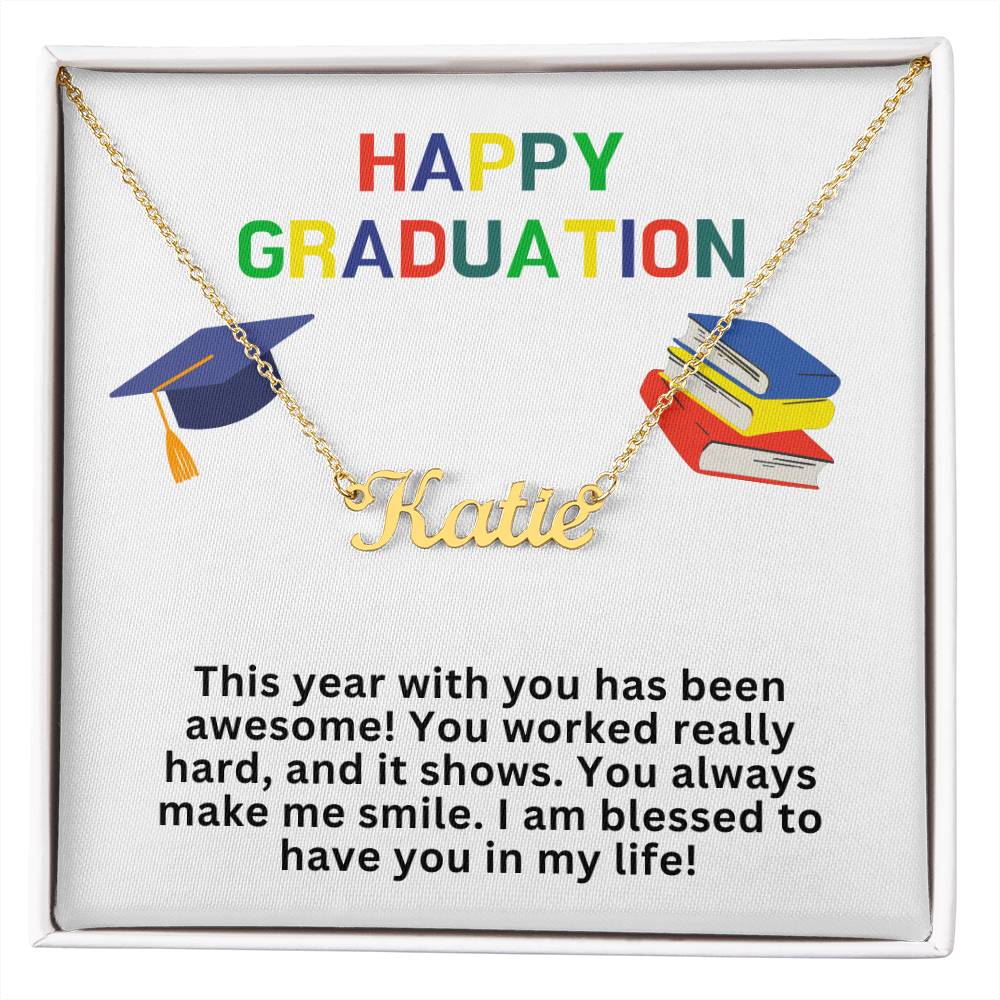 Happy Graduation Custom Name Necklace