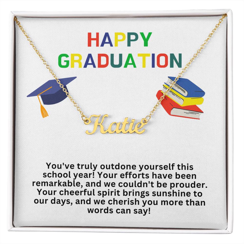 Happy Graduation Custom Name Necklace