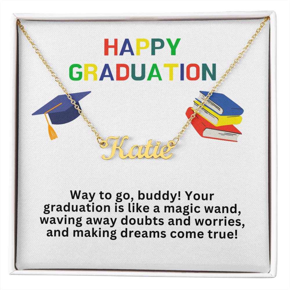 Happy Graduation Custom Name Necklace