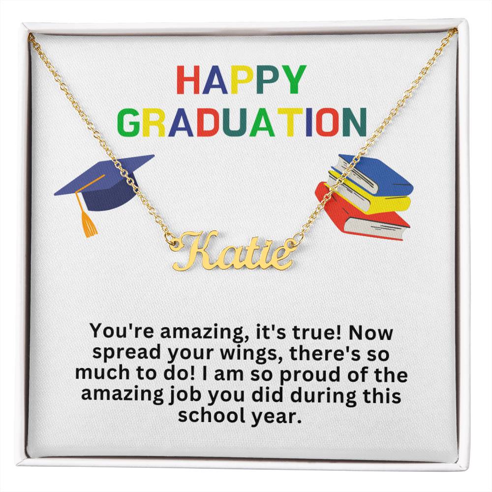 Happy Graduation Custom Name Necklace