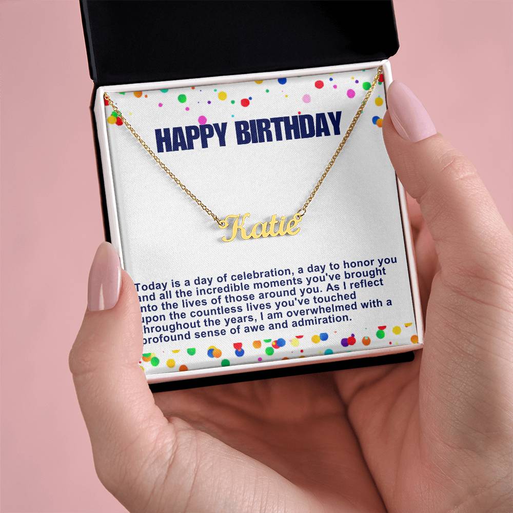 Happy Birthday Customized Name Necklace