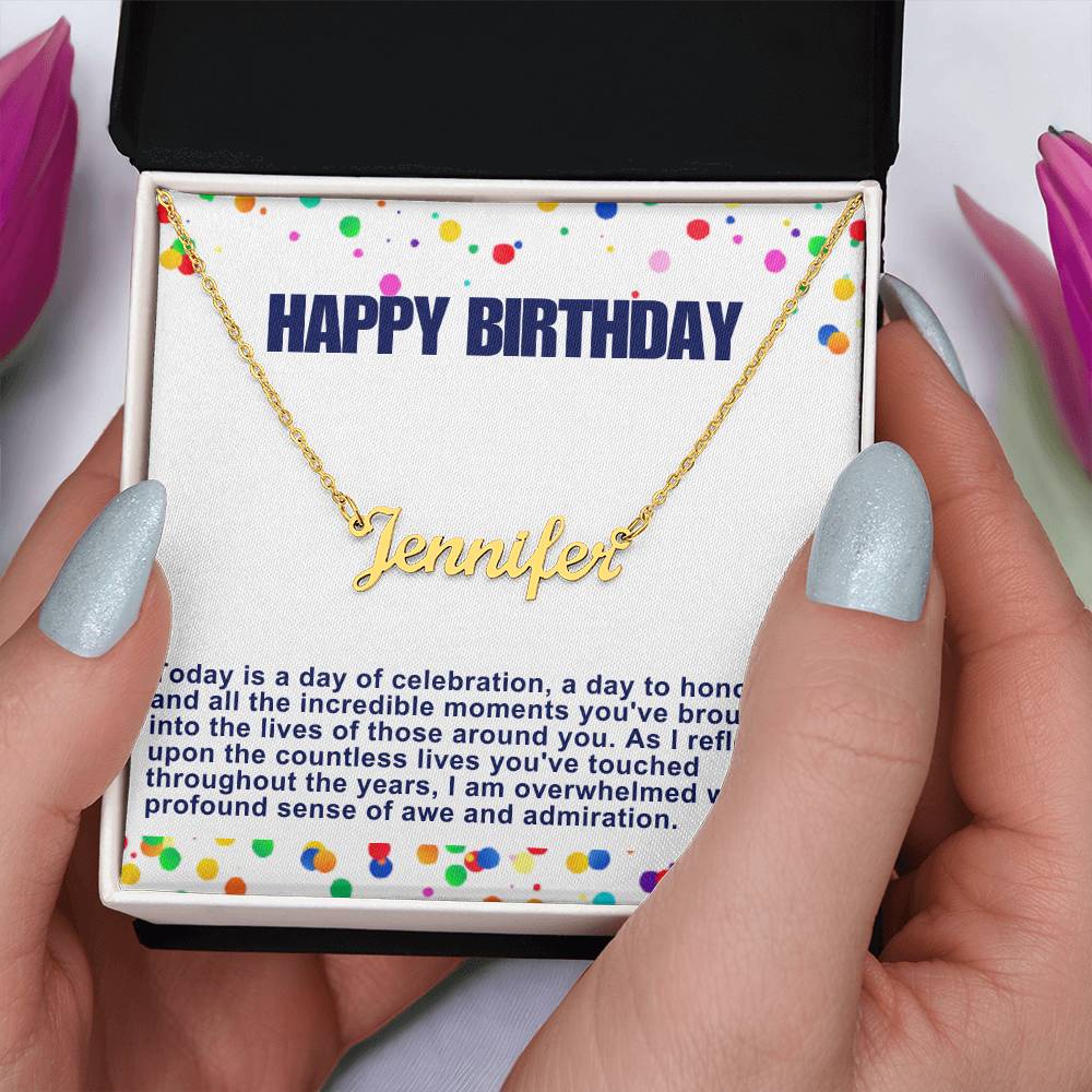 Happy Birthday Customized Name Necklace