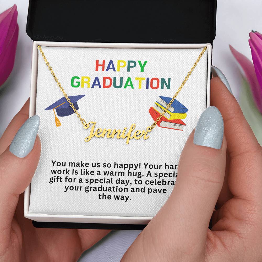 Happy Graduation Custom Name Necklace