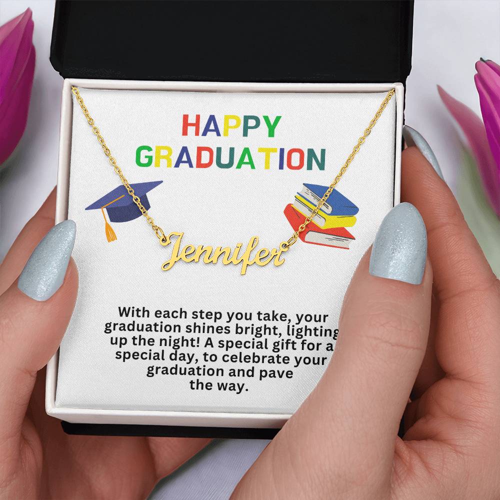 Happy Graduation Custom Name Necklace