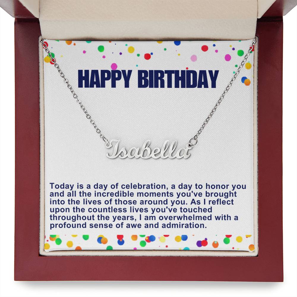 Happy Birthday Customized Name Necklace