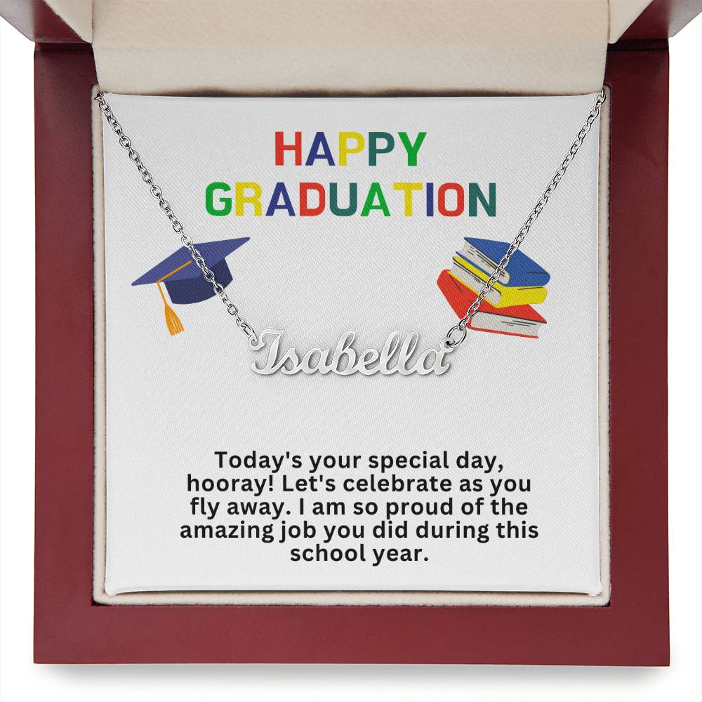 Happy Graduation Custom Name Necklace