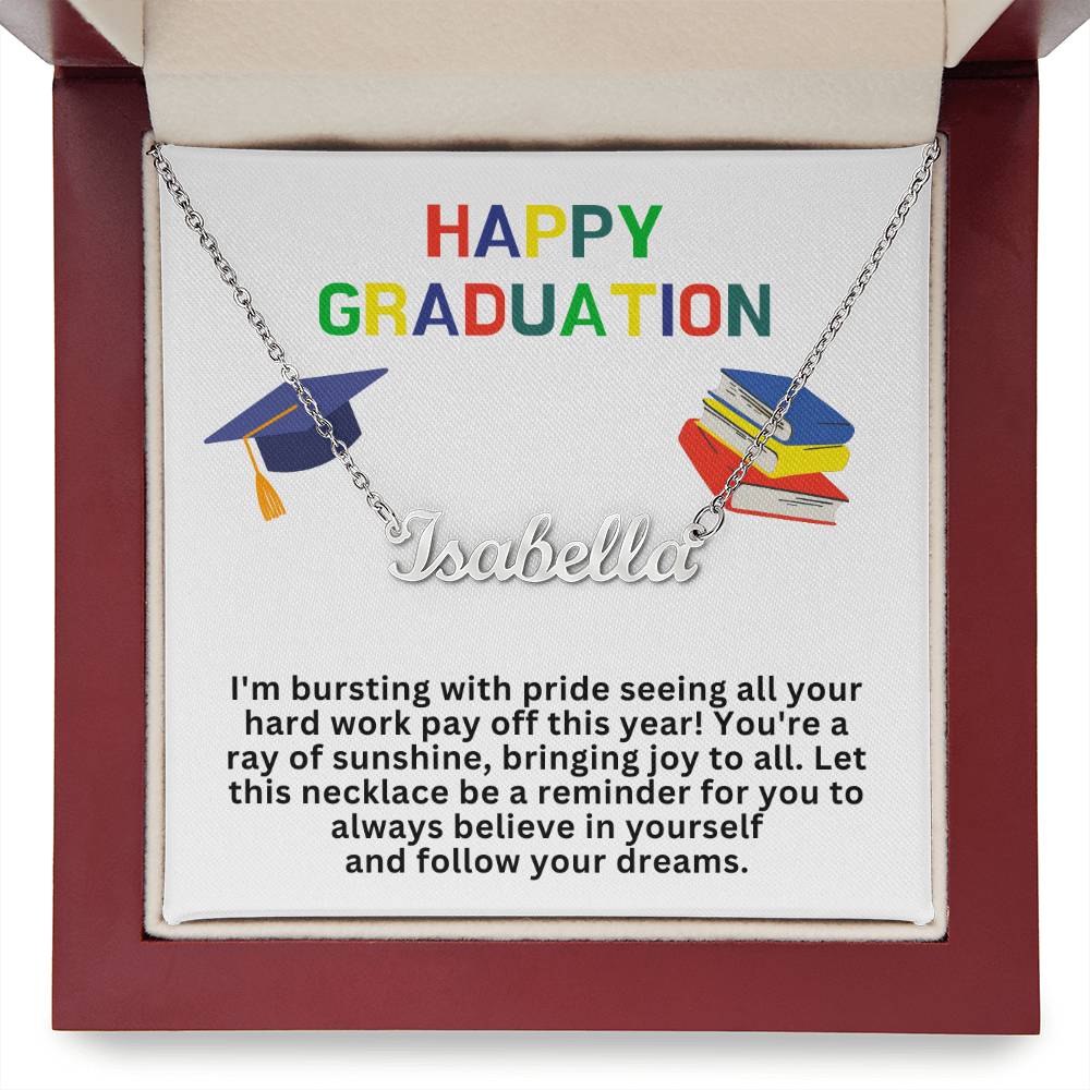 Happy Graduation Custom Name Necklace