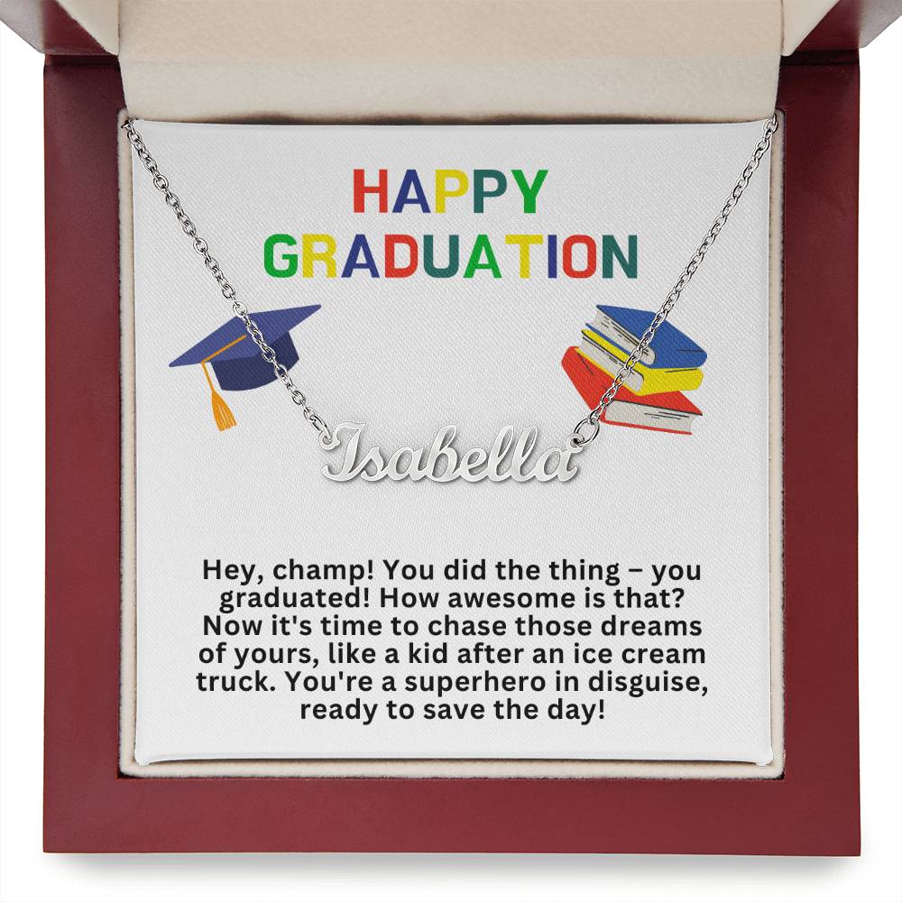 Happy Graduation Custom Name Necklace