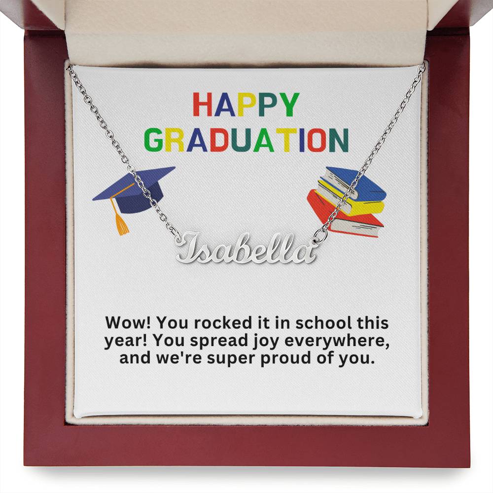 Happy Graduation Custom Name Necklace