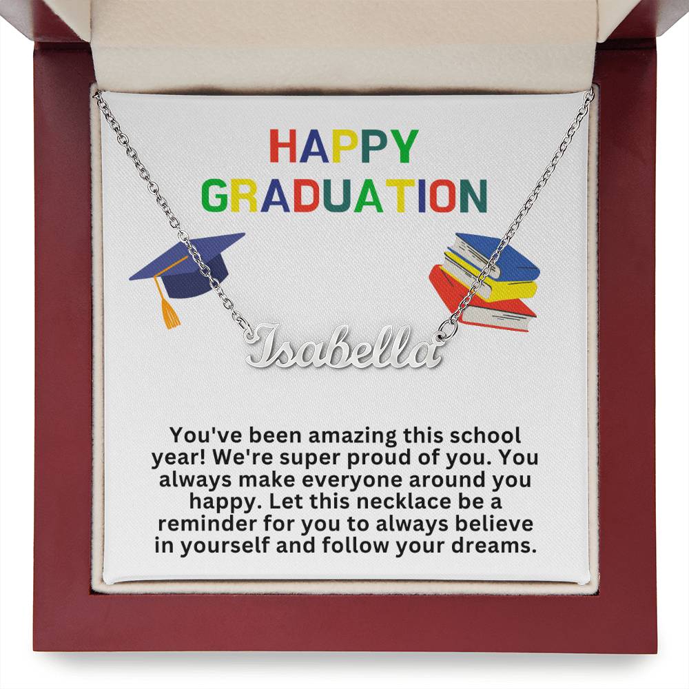 Happy Graduation Custom Name Necklace