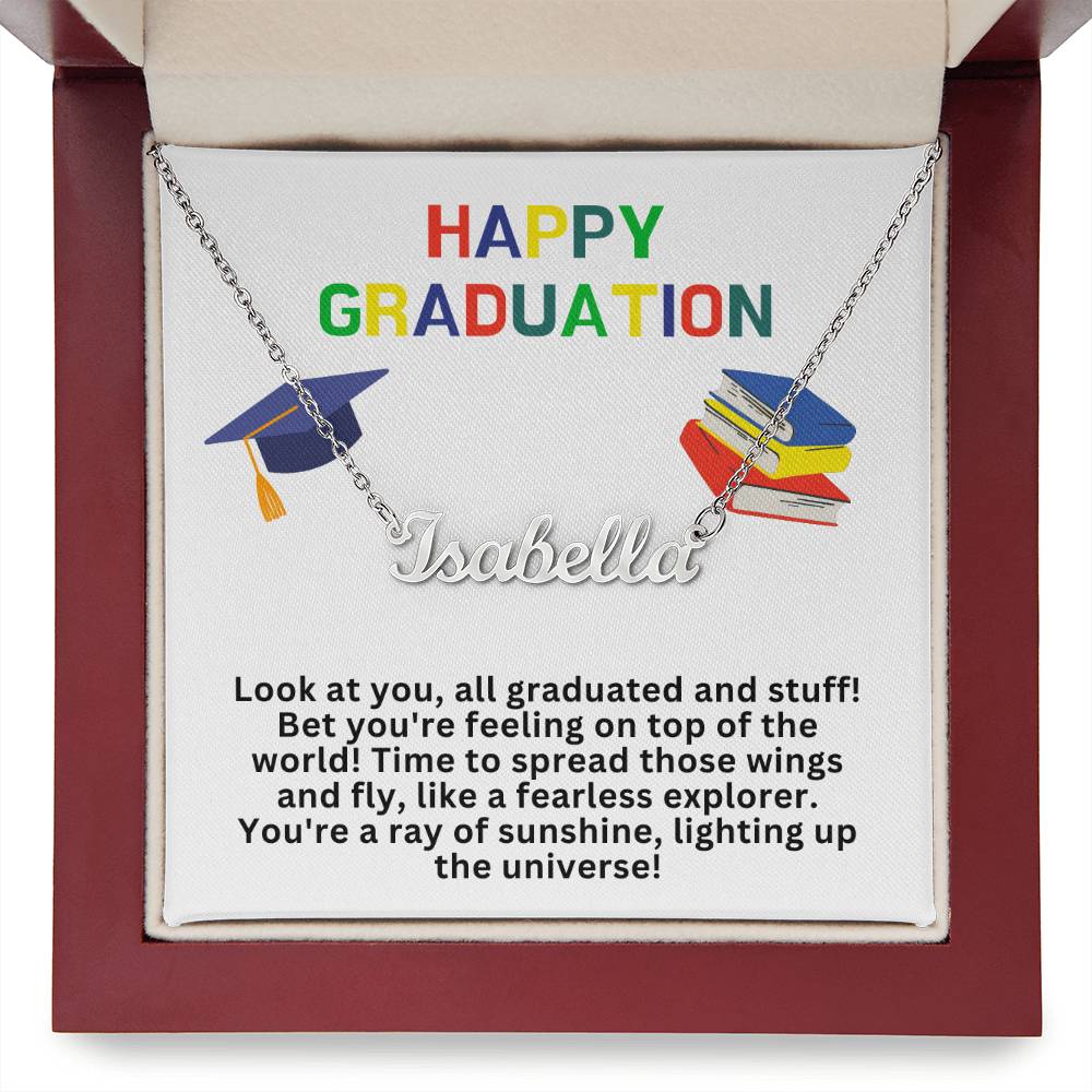 Happy Graduation Custom Name Necklace