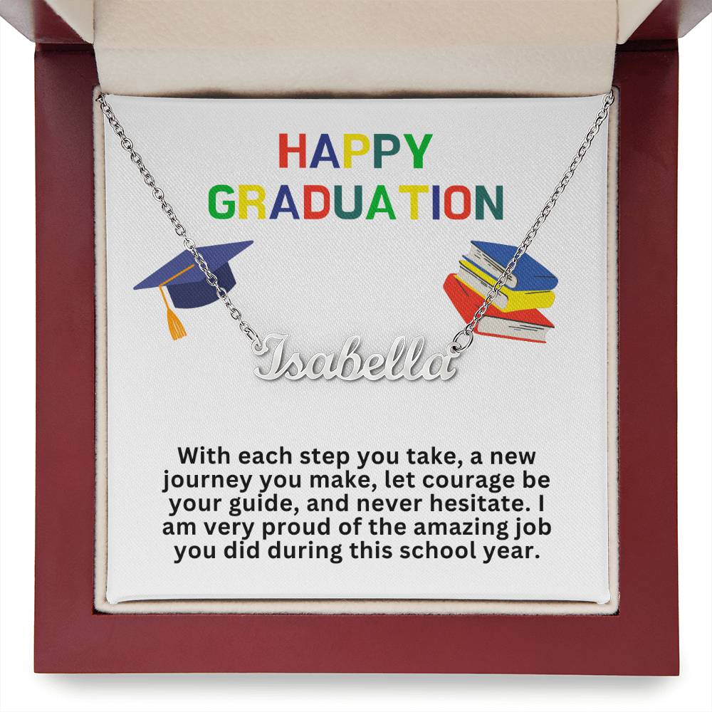 Happy Graduation Custom Name Necklace