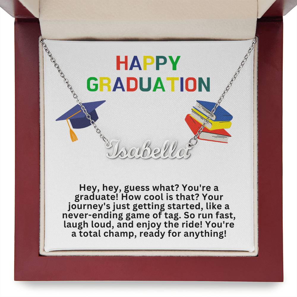 Happy Graduation Custom Name Necklace