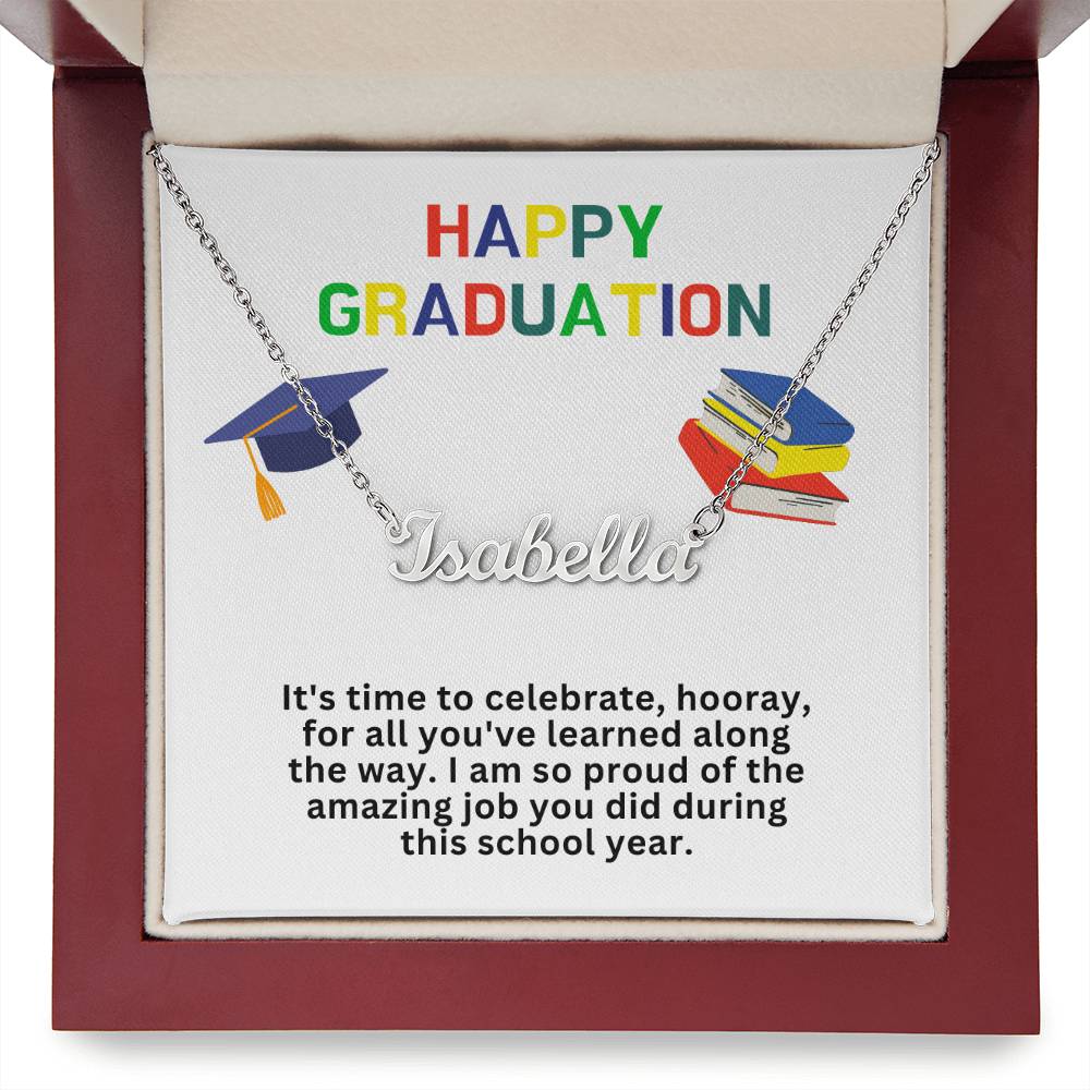 Happy Graduation Custom Name Necklace