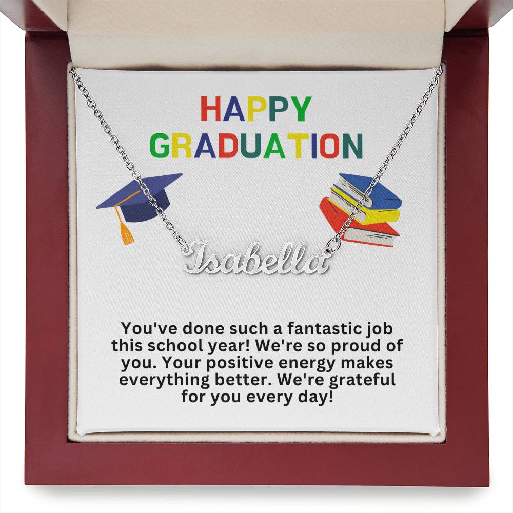 Happy Graduation Custom Name Necklace