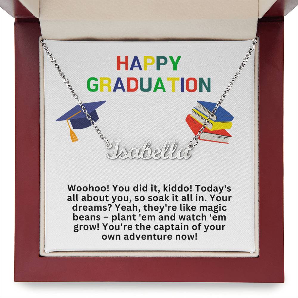 Happy Graduation Custom Name Necklace