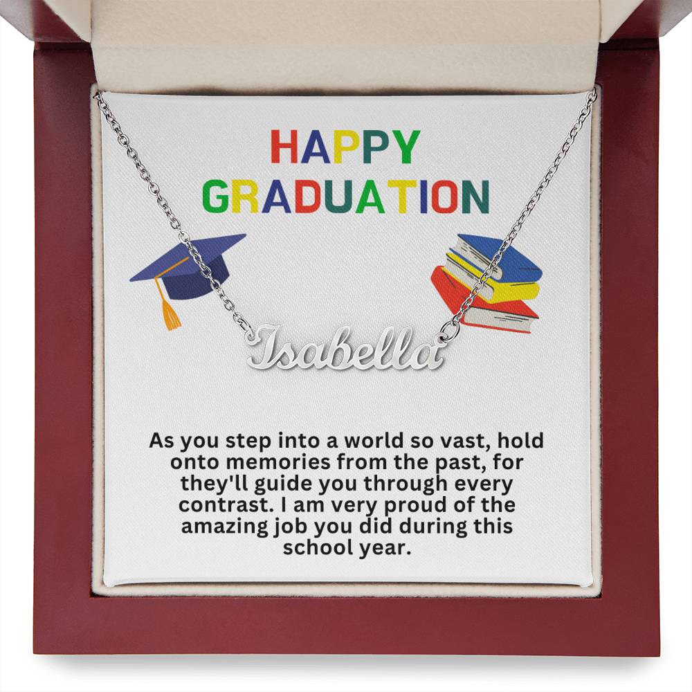 Happy Graduation Custom Name Necklace