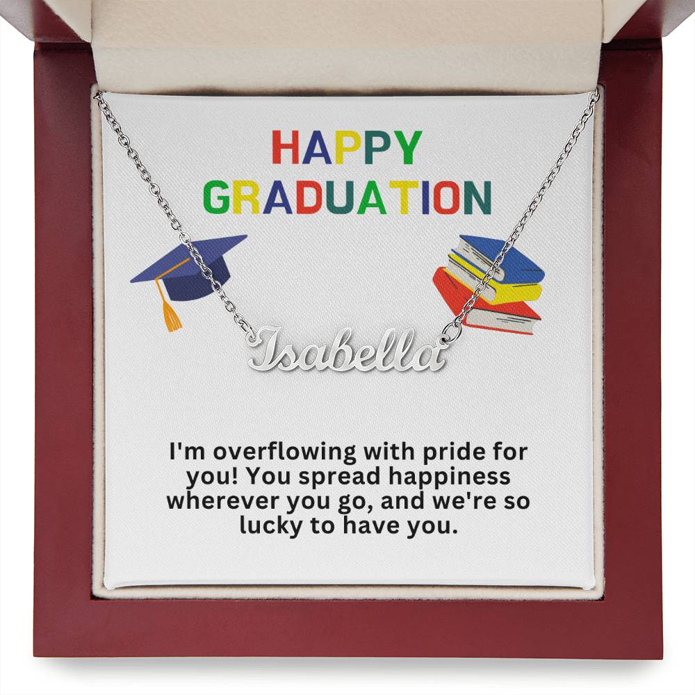 Happy Graduation Custom Name Necklace