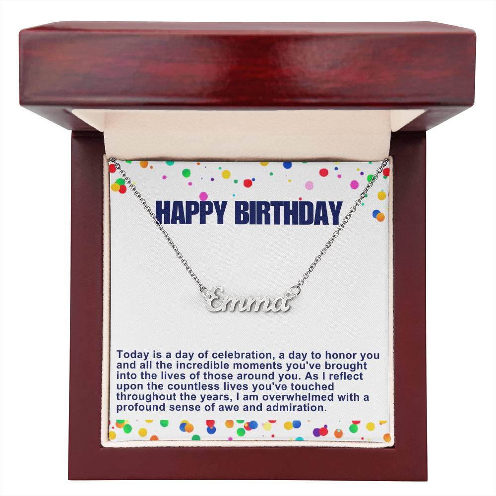 Happy Birthday Customized Name Necklace