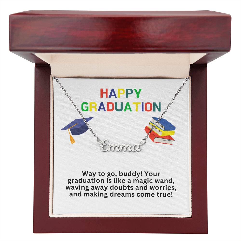 Happy Graduation Custom Name Necklace