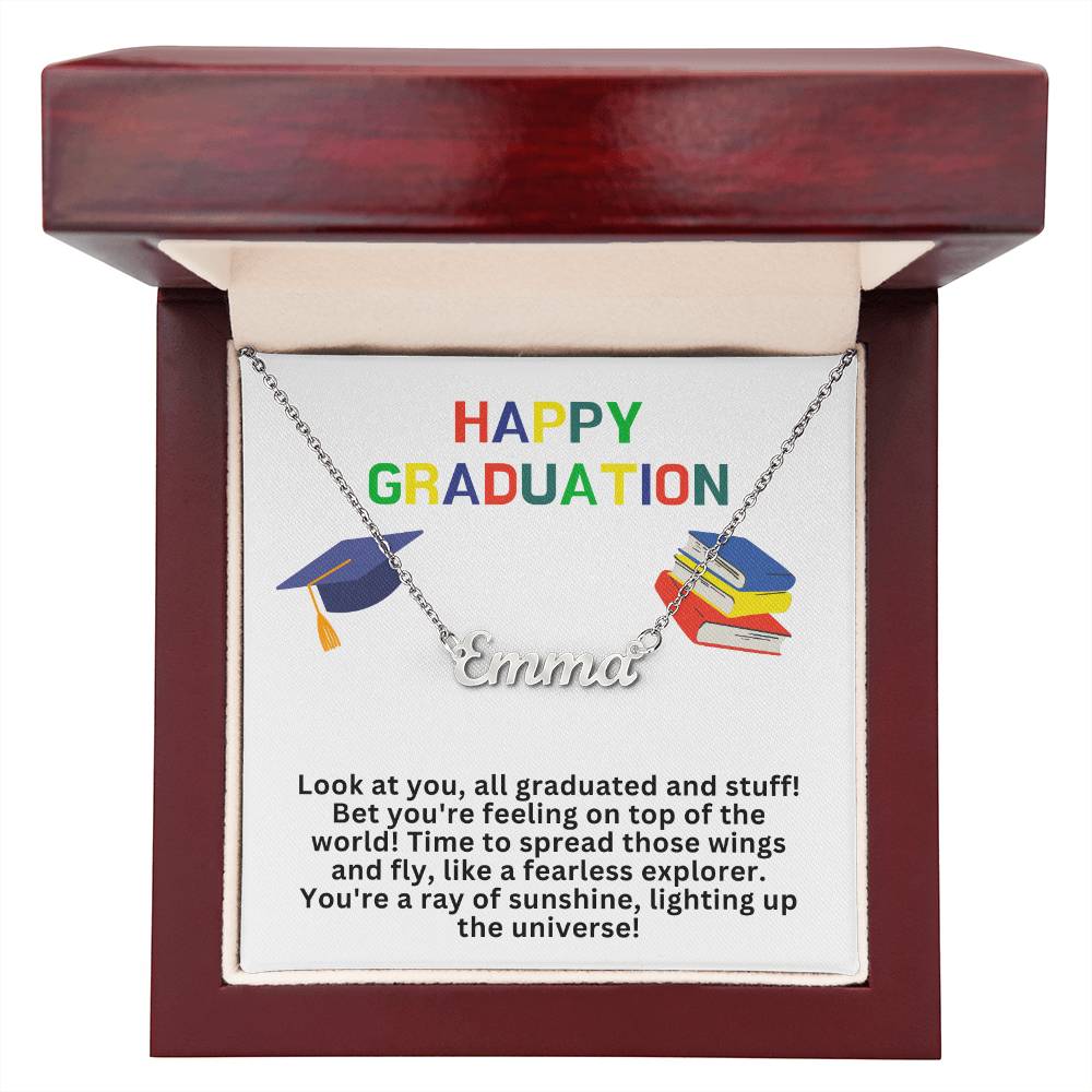 Happy Graduation Custom Name Necklace