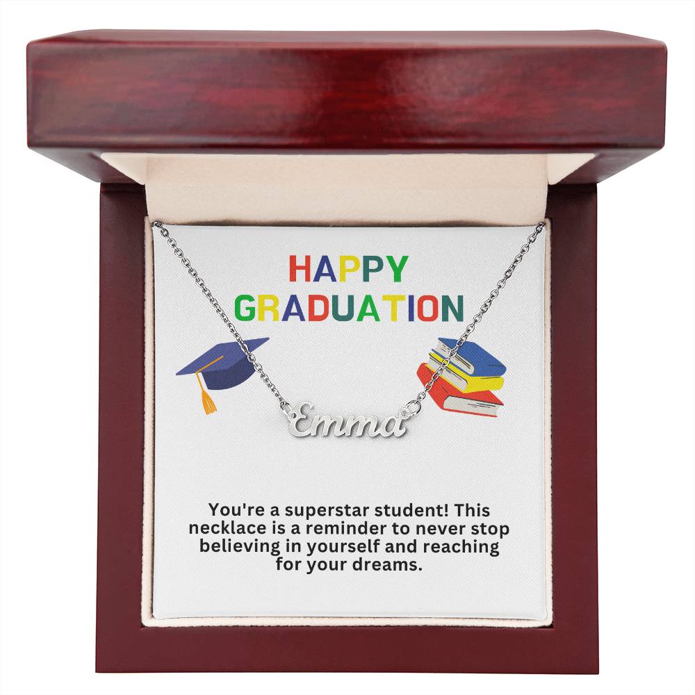 Happy Graduation Custom Name Necklace