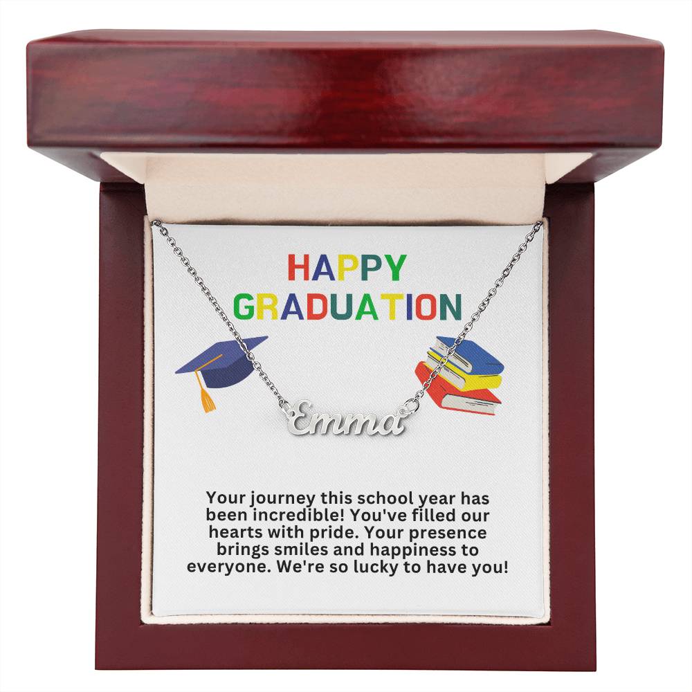 Happy Graduation Custom Name Necklace