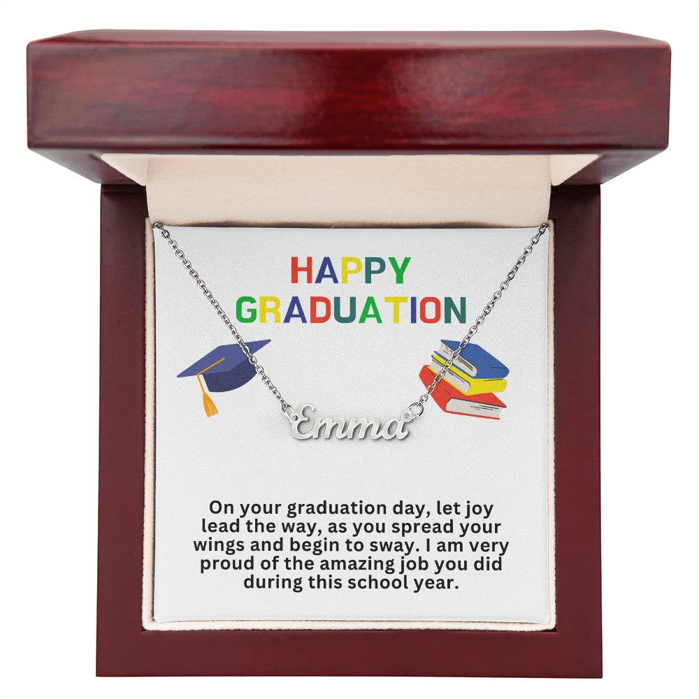 Happy Graduation Custom Name Necklace