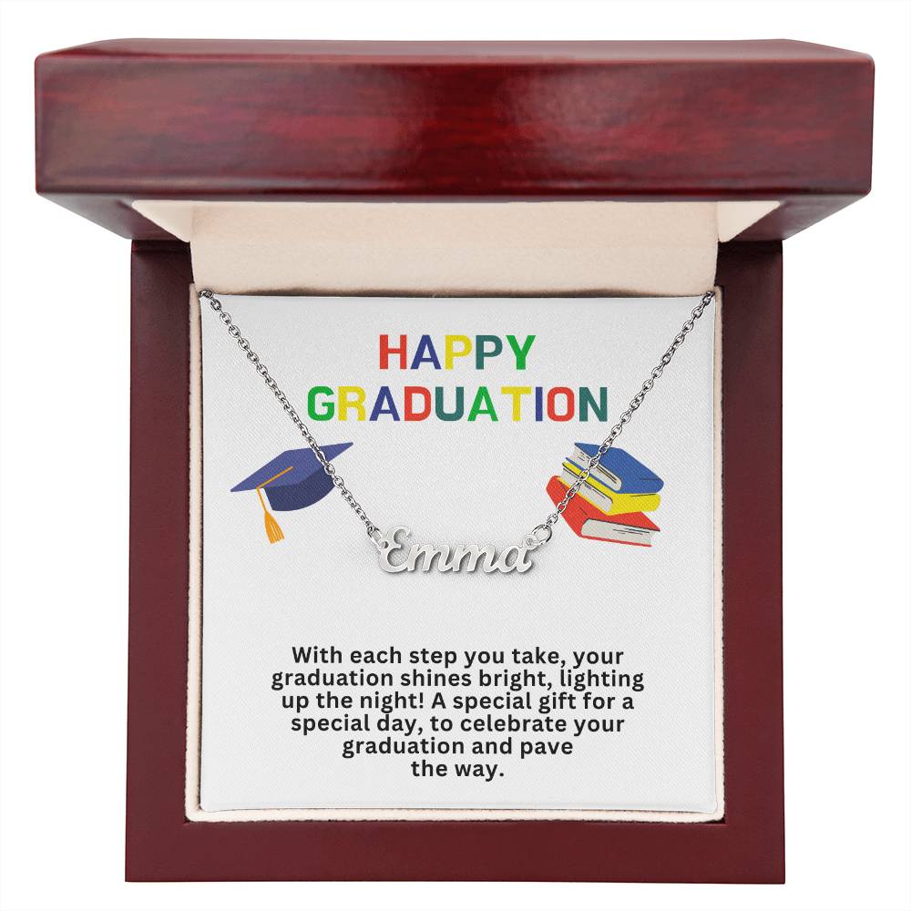 Happy Graduation Custom Name Necklace