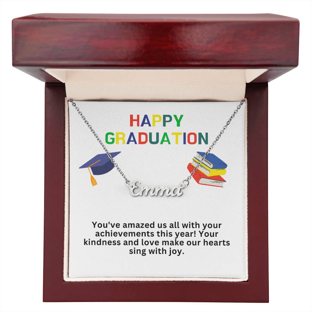Happy Graduation Custom Name Necklace