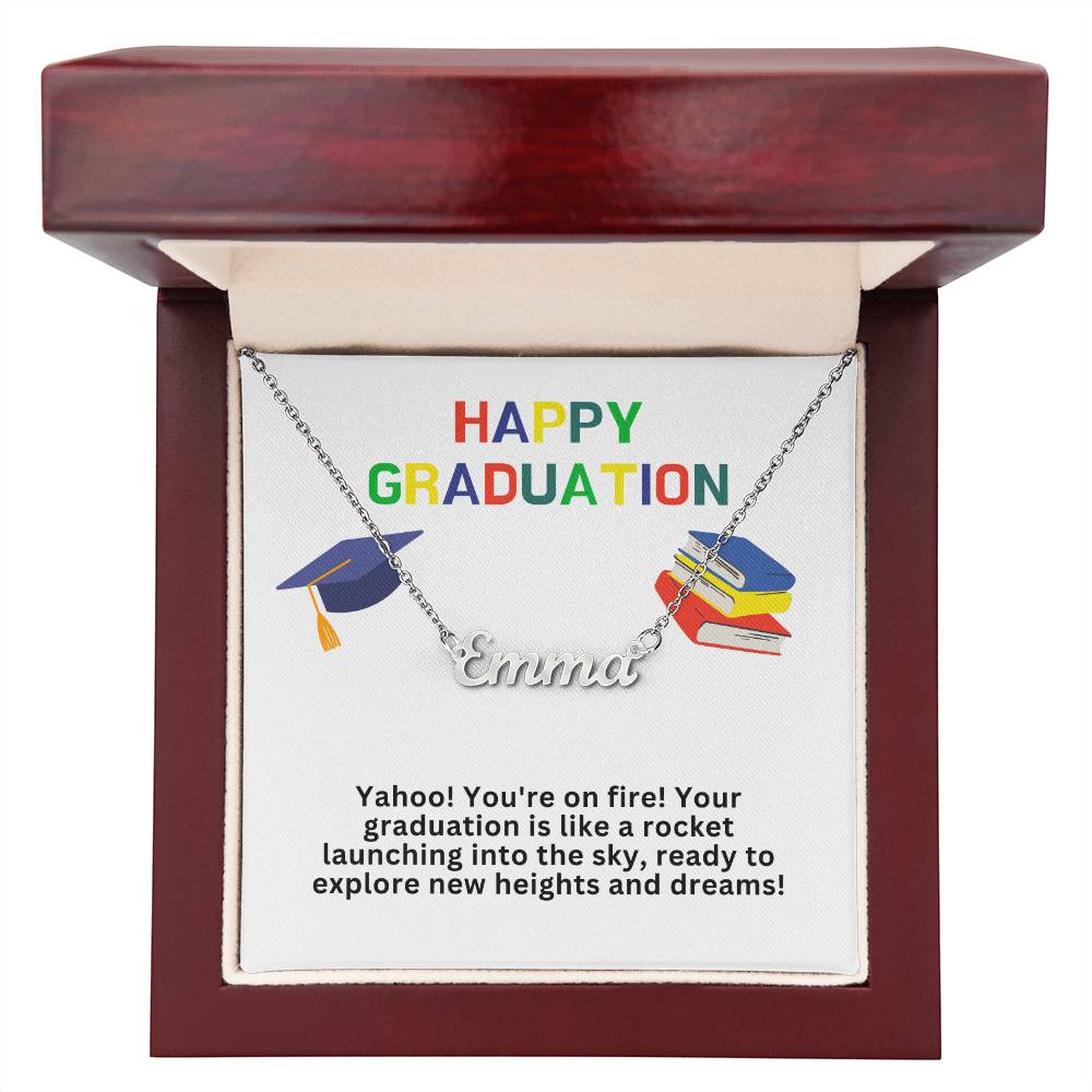 Happy Graduation Custom Name Necklace