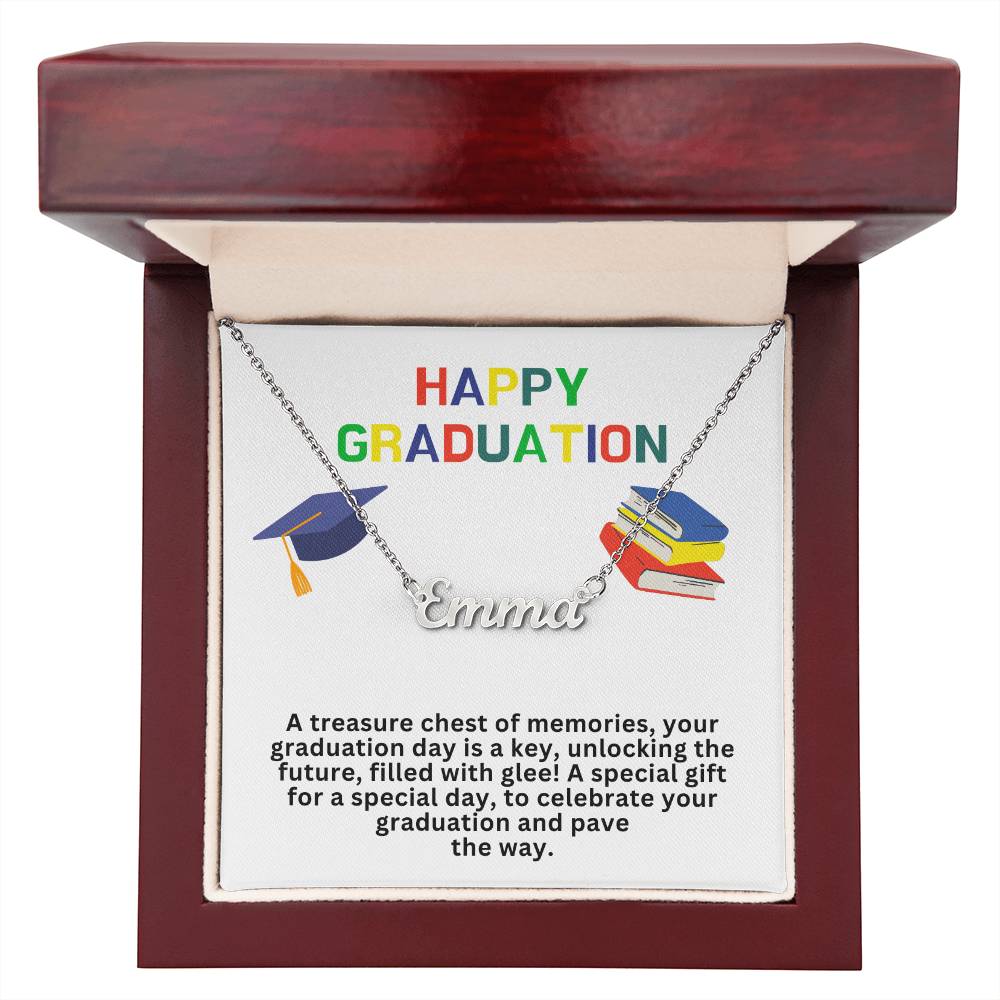 Happy Graduation Custom Name Necklace