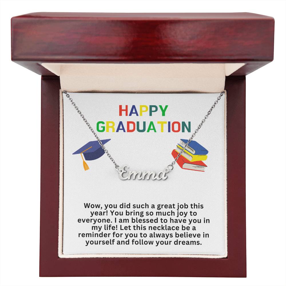 Happy Graduation Custom Name Necklace