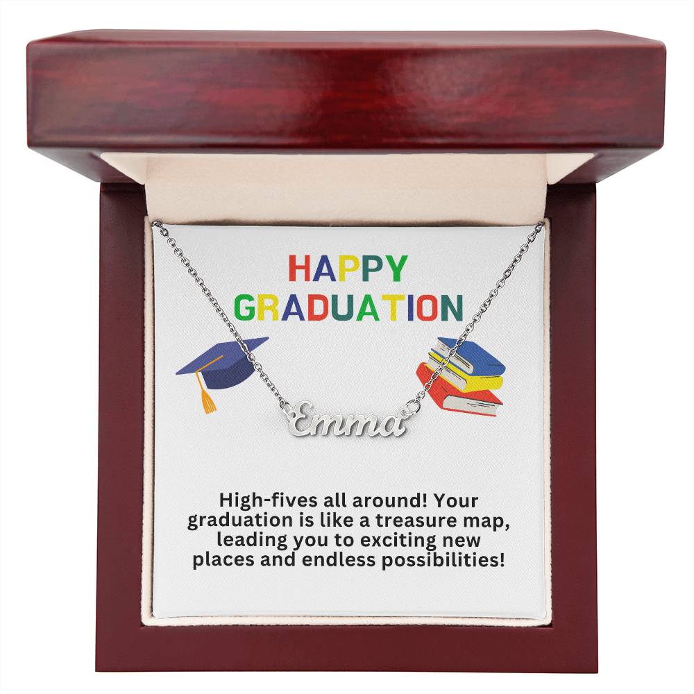 Happy Graduation Custom Name Necklace