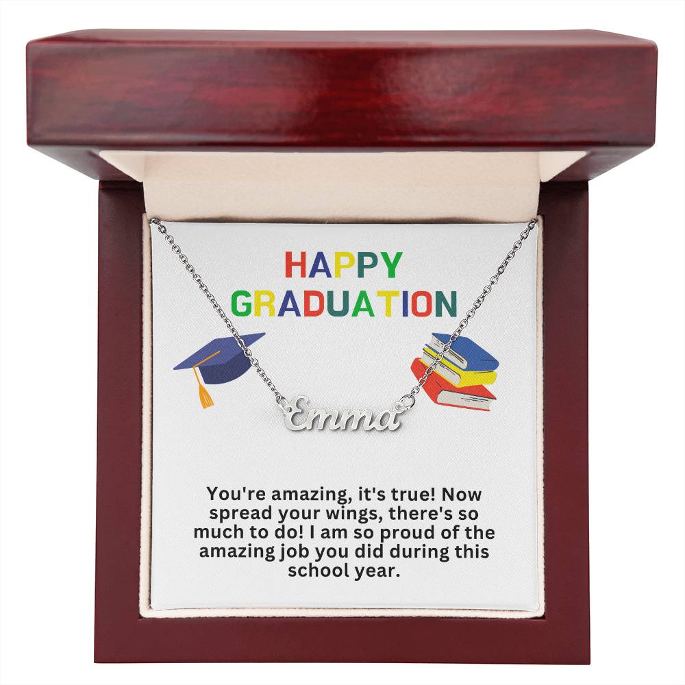 Happy Graduation Custom Name Necklace