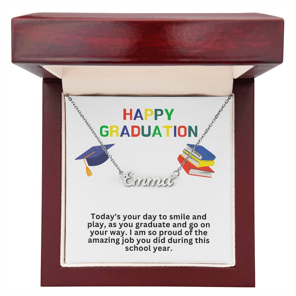 Happy Graduation Custom Name Necklace