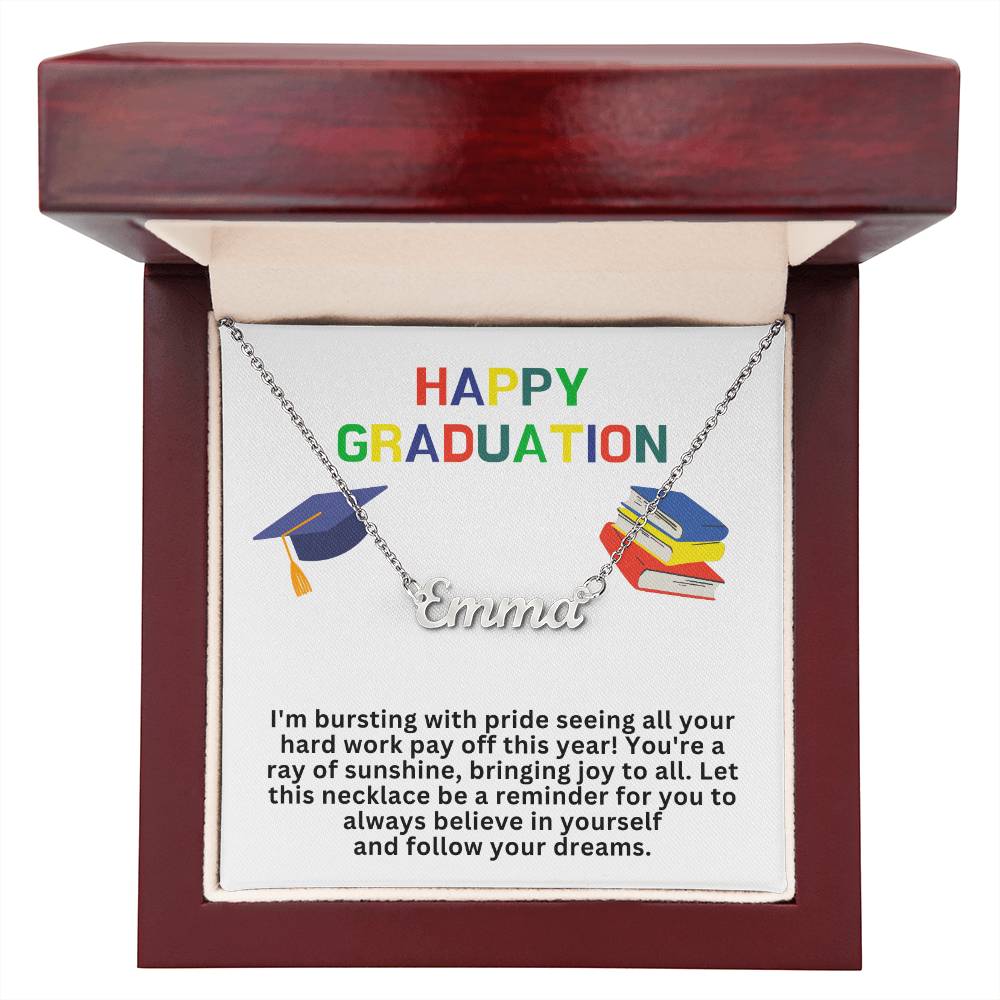 Happy Graduation Custom Name Necklace