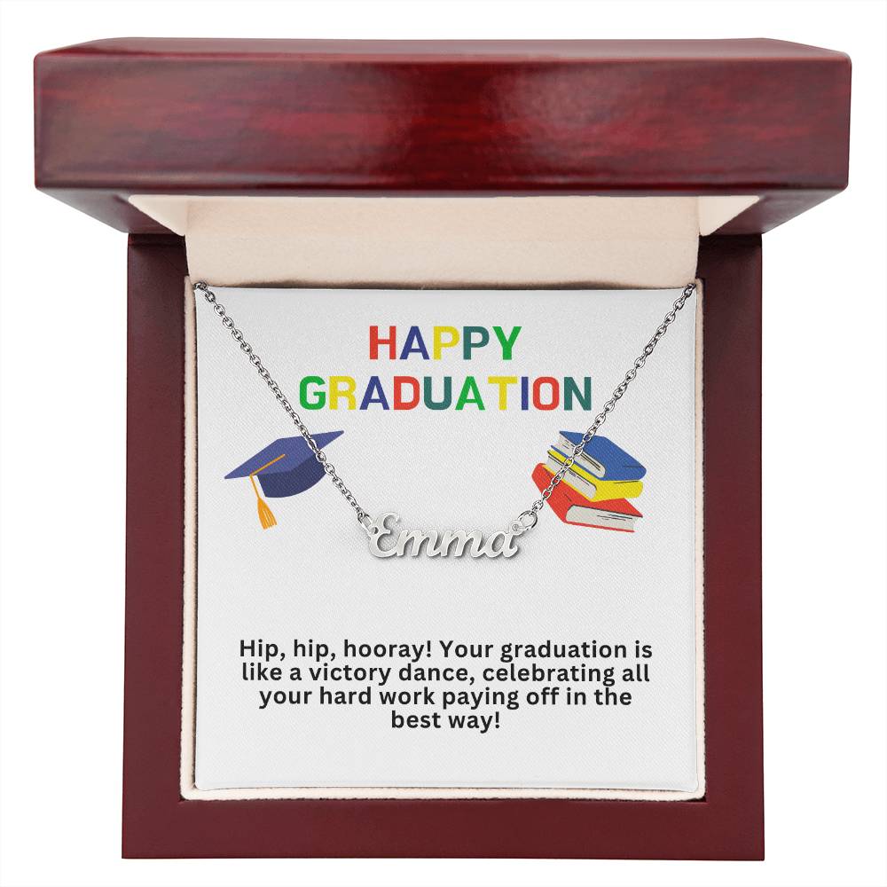 Happy Graduation Custom Name Necklace