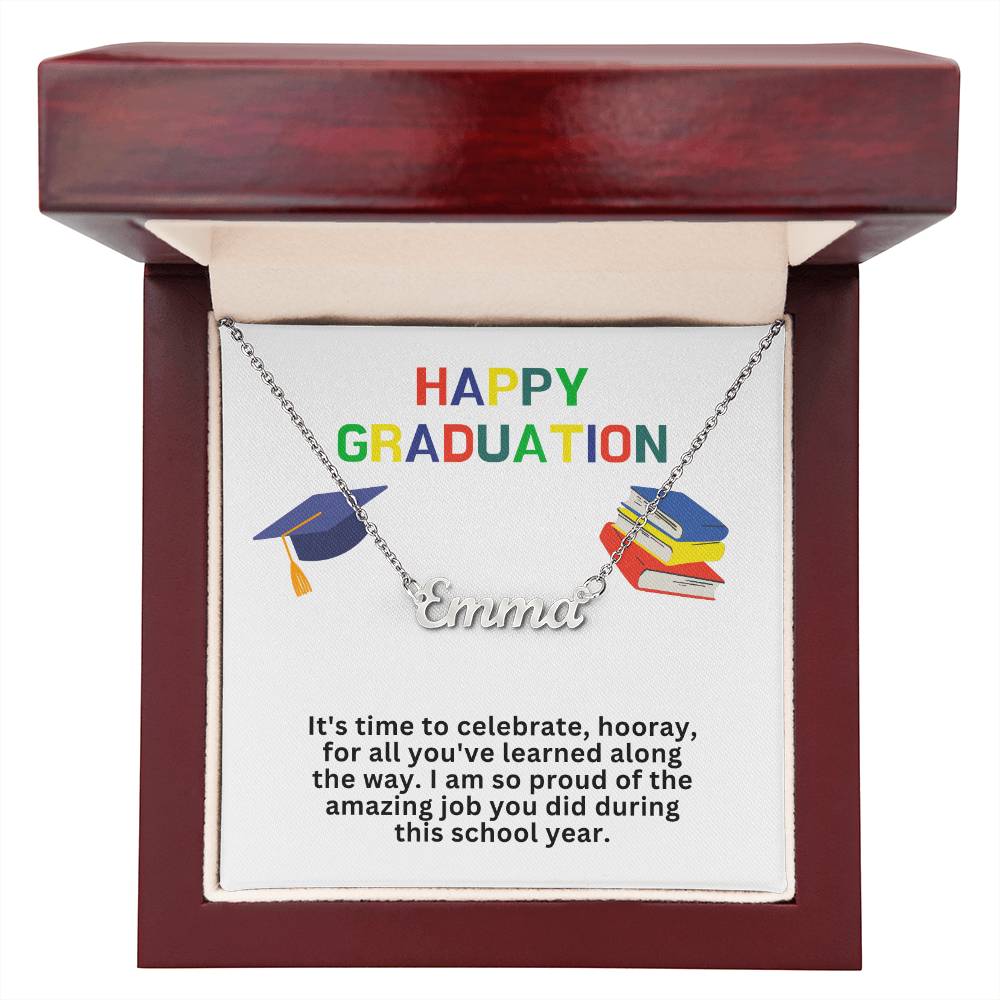 Happy Graduation Custom Name Necklace