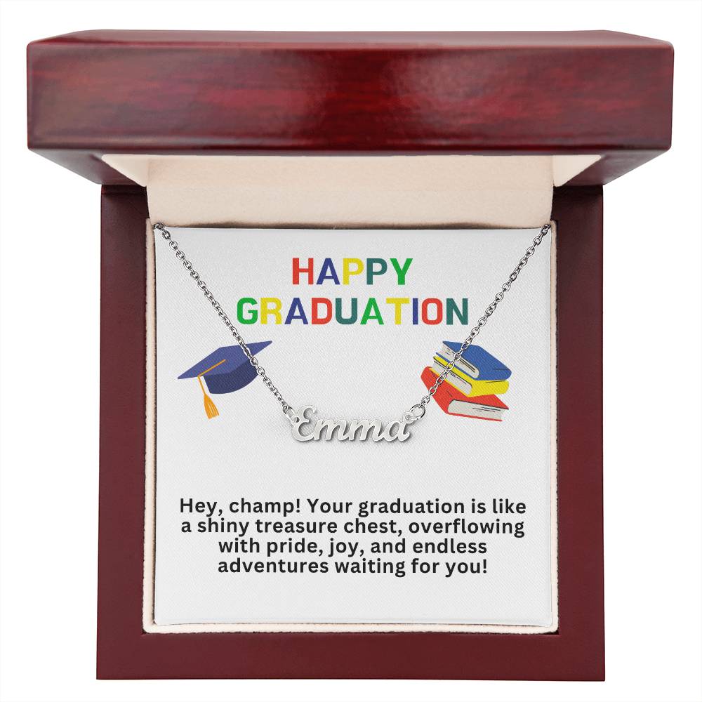 Happy Graduation Custom Name Necklace