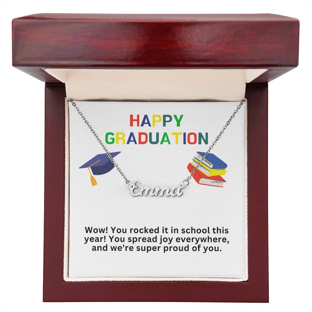 Happy Graduation Custom Name Necklace