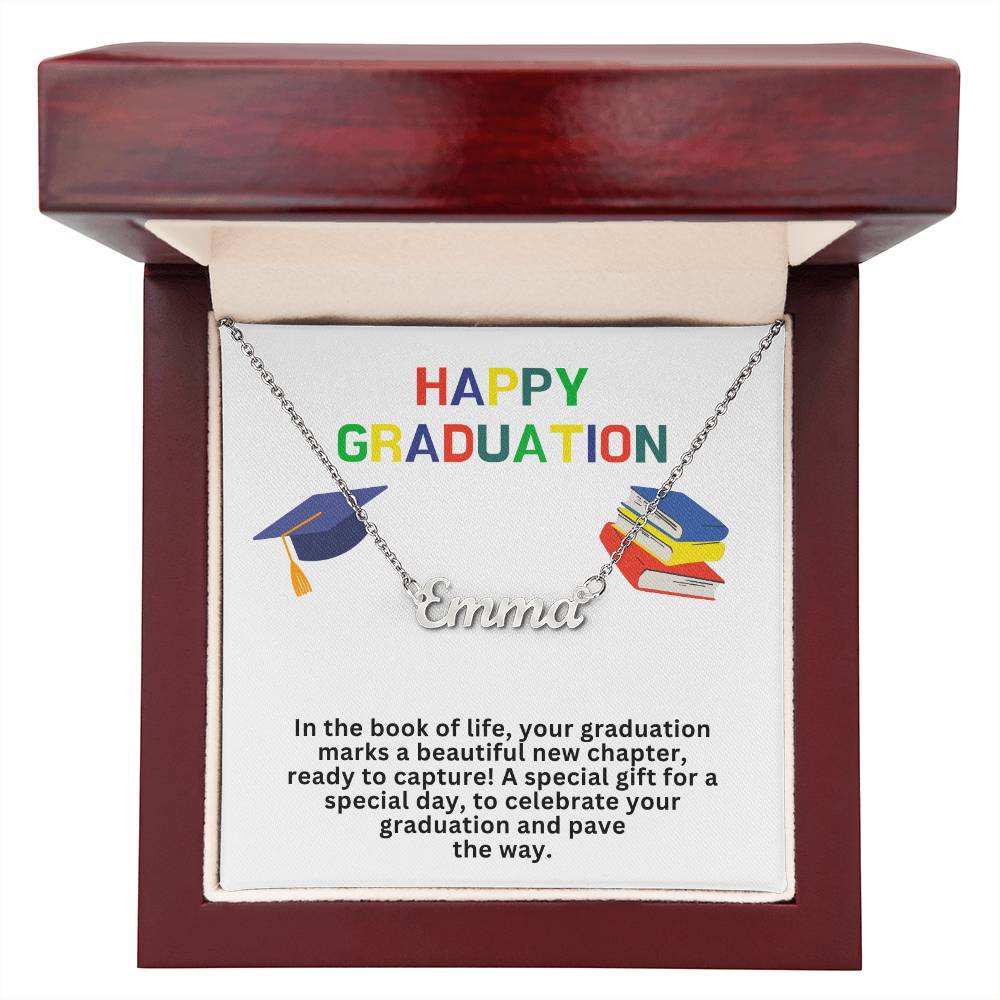 Happy Graduation Custom Name Necklace