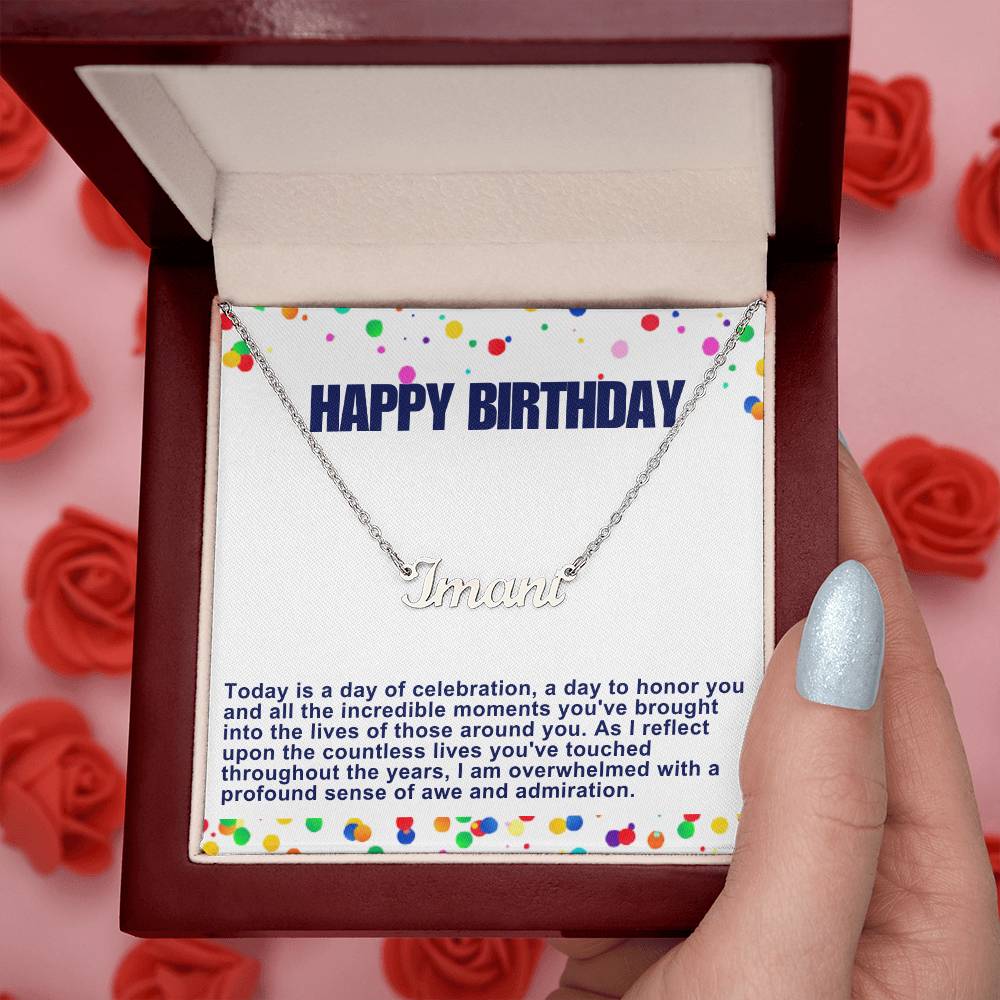 Happy Birthday Customized Name Necklace