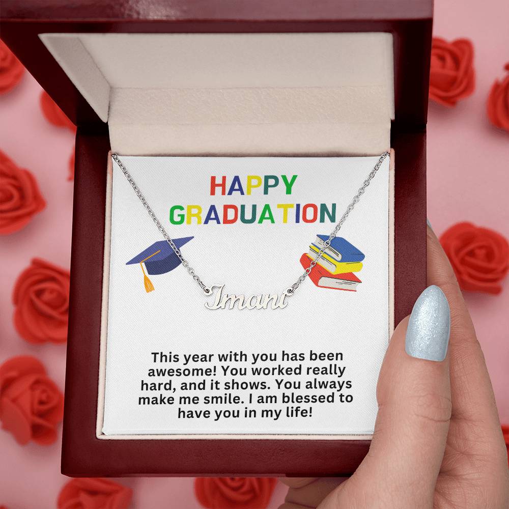 Happy Graduation Custom Name Necklace