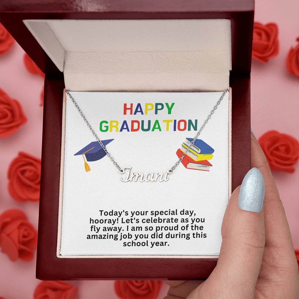 Happy Graduation Custom Name Necklace