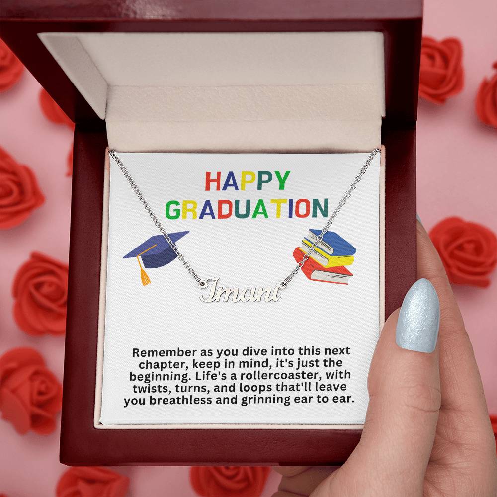 Happy Graduation Custom Name Necklace