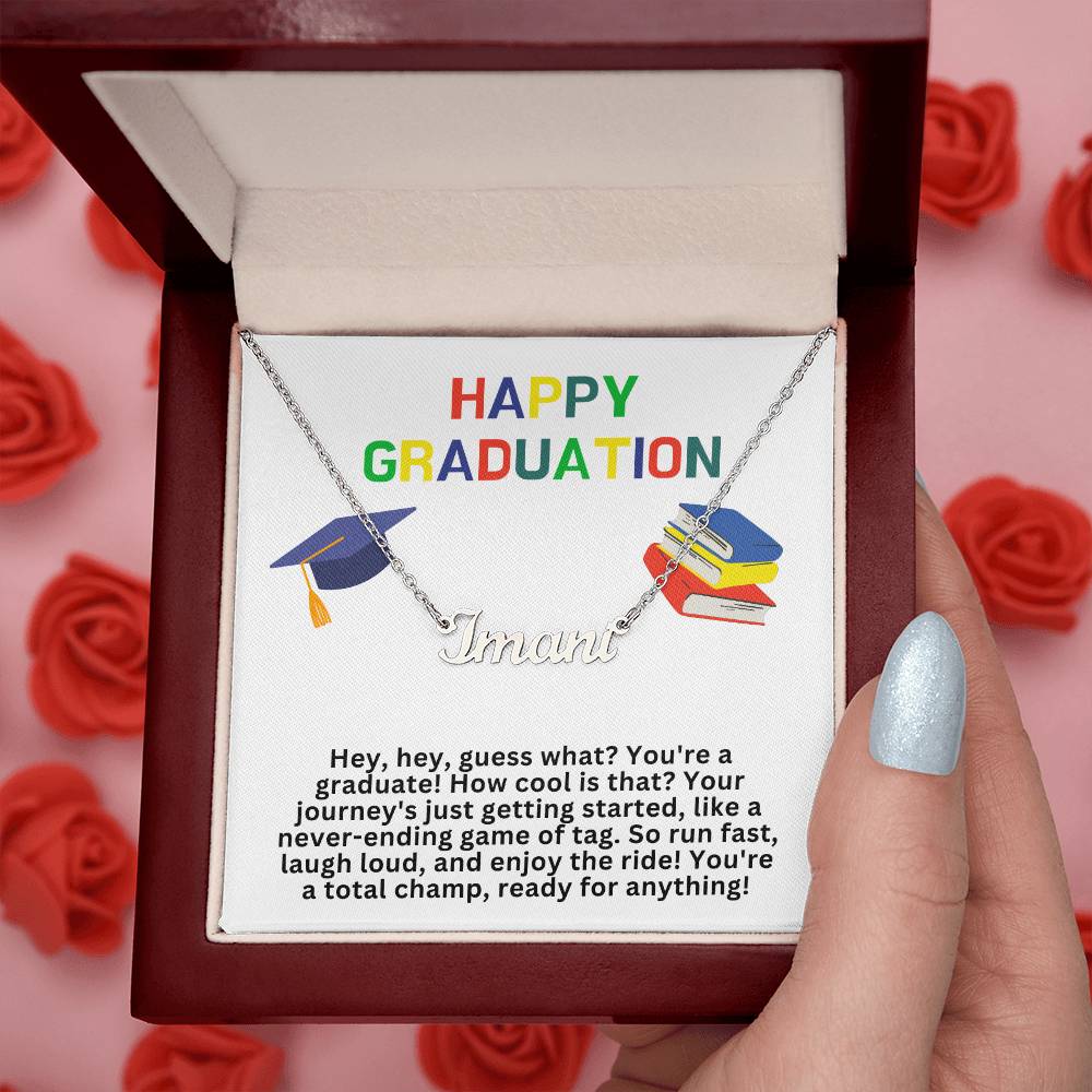 Happy Graduation Custom Name Necklace