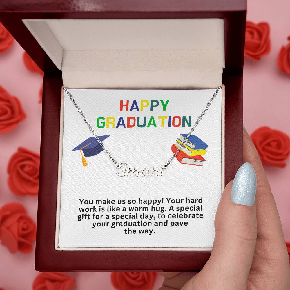 Happy Graduation Custom Name Necklace