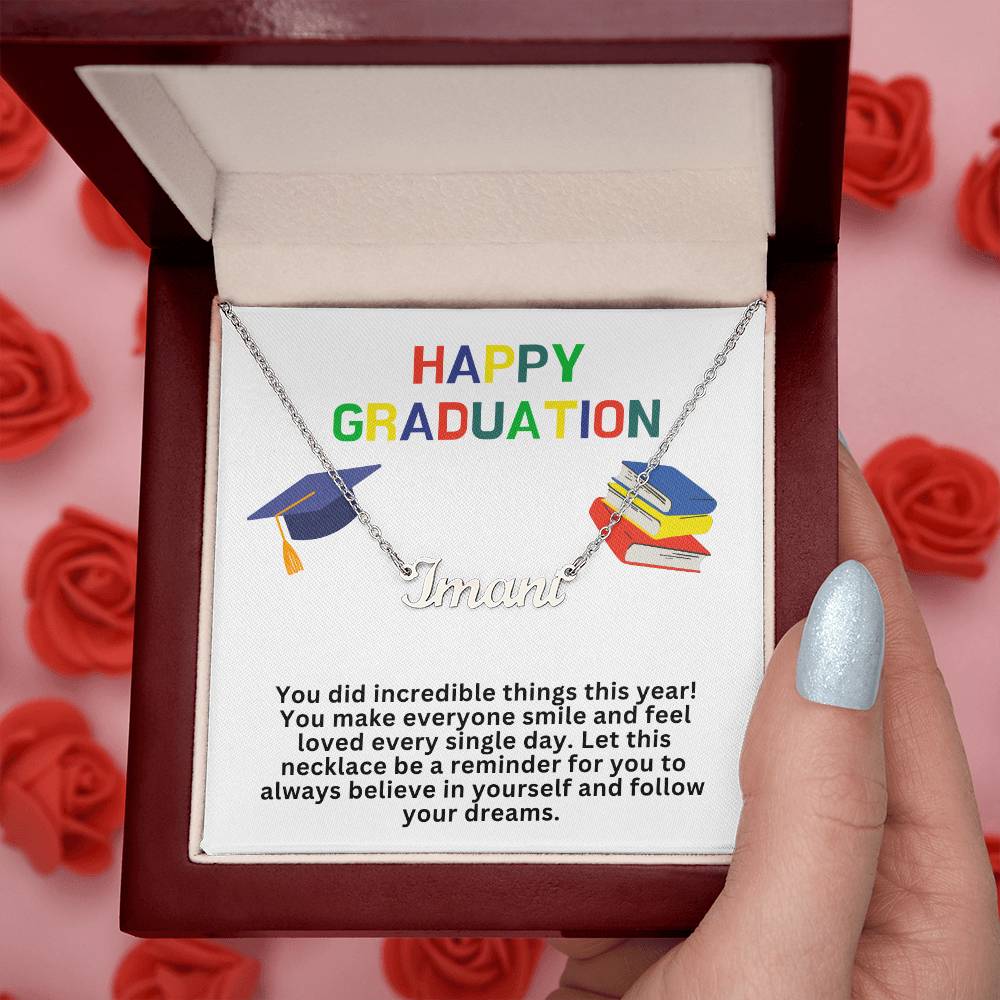 Happy Graduation Custom Name Necklace